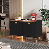 Aparador Sala De Estar Hall De Entrada Buffet Cantinho Do Café Luana 4 Portas Preto Com Freijó K7 Plus Aparador Sala De Estar Hall De Entrada Buffet Cantinho Do Café Luana 4 Portas Preto Com Freijó K7 Plus