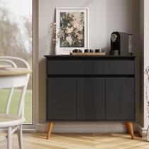 Aparador Sala De Estar Retrô Balcão Buffet Com Gaveta E 3 Portas Armário Cozinha Cairo Outlet Plus