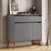 Aparador Sala De Estar Retrô Balcão Buffet Com Gaveta E 3 Portas Cairo Cores GB Plus