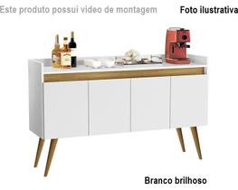 Aparador Sala De Estar Retrô Buffet Cantinho Do Café Hall De Entrada Luxo 4 Portas Cores G2 Plus