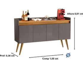 Aparador Sala De Estar Retrô Buffet Cantinho Do Café Hall De Entrada Luxo 4 Portas Cores G2 Plus