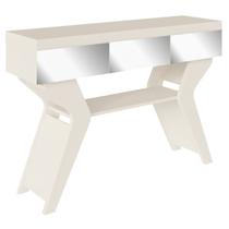 Aparador Sala Estar Com Espelhos 120 cm 4149 Off White ARLY Aparador Sala Estar Com Espelhos 120 cm 4149 Off White ARLY