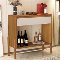 Aparador Sala Libano Com 1 Gaveta 100% MDF - Pés De Madeira Maciça - Basoto