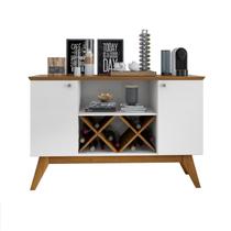 Aparador Sala pés em Madeira Maciça Ellegance 2 Portas Branco ENVIA SOMENTE 01 UN