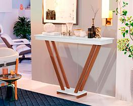 Aparador Supreme Invertido Pés de Eucalipto Maciço Branco Móveis Decor