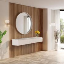 Aparador Suspenso Para Hall de Entrada 2 Gavetas 1,35m Aspen Off White EDN