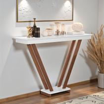 Aparador V Design Contemporâneo Branco 119cm com Pés em Madeira Eucalipto Aparador V Design Contemporâneo Branco 119cm com Pés em Madeira Eucalipto