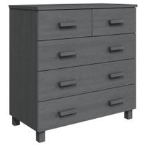 Aparador vidaxl en madera maciza de pino gris oscuro con 5 cajones Aparador vidaxl en madera maciza de pino gris oscuro con 5 cajones
