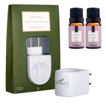 Aparelho Aromatizador Elétrico Porcelana Via Aroma + Duas Essencias Lavanda