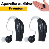 Aparelho Auditivo Amplificador 2 Par Recarregável Premium - Jj-33 Black