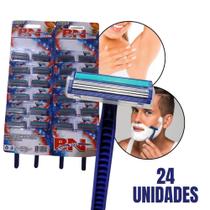 Aparelho Barbeador com 24 Pçs Descartável Antialérgico 3 Lâminas Lubrificante Depilação Multiuso Aparelho Barbeador com 24 Pçs Descartável Antialérgico 3 Lâminas Lubrificante Depilação Multiuso