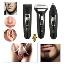 Aparelho Barbeador shaver multifunção 3em1 unissex aparador de pelos eletrico bivolt 6558 Aparelho Barbeador shaver multifunção 3em1 unissex aparador de pelos eletrico bivolt 6558