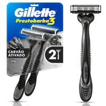 Aparelho Barbear Gillette Prestobarba 3 Carvão Carbono 2 Unidades Aparelho Barbear Gillette Prestobarba 3 Carvão Carbono 2 Unidades