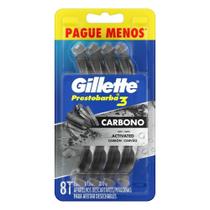 Aparelho Barbear Gillette Prestobarba 3 Carvão Carbono 8 Unidades Aparelho Barbear Gillette Prestobarba 3 Carvão Carbono 8 Unidades