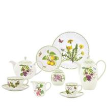 Aparelho Cha/Cafe/Bolo Fruits And Flowers 41 Pcs Porcelana