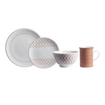 Aparelho com Bowl e Caneca 16 Peças Porcelana Schmidt - Dec. Jericoacoara 2401