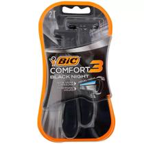 Aparelho De Barbear Bic Comfort 03 Black Night Cartela com 02 unidades