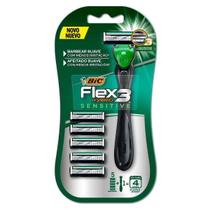 Aparelho de Barbear BIC Flex 3 Hybrid Sensitive + 5 cargas Aparelho de Barbear BIC Flex 3 Hybrid Sensitive + 5 cargas
