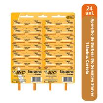 Aparelho De Barbear Bic Sensitive Shaver Cartela 24 Unidades Original + NF Envio Já Aparelho De Barbear Bic Sensitive Shaver Cartela 24 Unidades Original + NF Envio Já