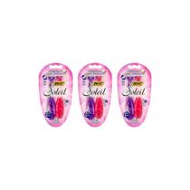 Aparelho De Barbear Bic Soleil Com 2 Rosa /Roxo - Kit C/3Un