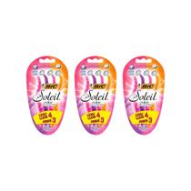 Aparelho De Barbear Bic Soleil Com 4 - Kit C/3Un