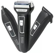Aparelho De Barbear Depilador Recarregável Elétrico 3 Em 1 - Cor Preto- 110V Aparelho De Barbear Depilador Recarregável Elétrico 3 Em 1 - Cor Preto- 110V