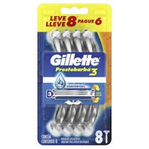 Aparelho de Barbear Descartável Gillette Prestobarba3 Leve 8 Pague 6 Unidades Aparelho de Barbear Descartável Gillette Prestobarba3 Leve 8 Pague 6 Unidades