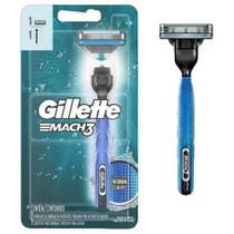 Aparelho de Barbear Gillette Mach 3 Recarregável Cabeça Móvel 3 Lâminas Prestobarba Com Fita Lubrificante