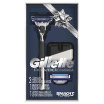 Aparelho de Barbear Gillette Mach 3 Turbo Edição Especial + 2 Cargas + Suporte