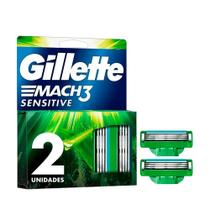 Aparelho de Barbear Gillette Mach3 Sensitive 2 unidades de carga