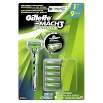 Aparelho de Barbear Gillette Mach3 Sensitive + 9 cargas