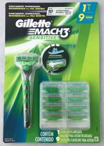 Aparelho de Barbear Gillette Mach3 Sensitive + 9 cargas