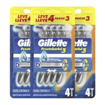 Aparelho de Barbear Gillette Prestobarba 3 com 12 unidades