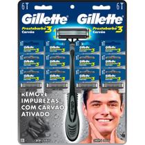 Aparelho de Barbear Gillette Prestobarba3 Carvão Embalagem com 12 Unidades