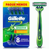 Aparelho de Barbear Gillette Prestobarba3 Sensitive Leve 8 Pague 6 Unidades