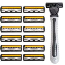 Aparelho de Barbear Manual +19 laminas Com 3 Camadas Tira Lubrificante Descartaveis Prestobarba Aparelho de Barbear Manual +19 laminas Com 3 Camadas Tira Lubrificante Descartaveis Prestobarba