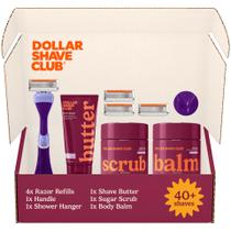 Aparelho de Barbear Manual Dollar Shave Club Cabo Roxo com 4 Refis Aparelho de Barbear Manual Dollar Shave Club Cabo Roxo com 4 Refis