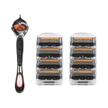 Aparelho De Barbear Manual Masculino De Aço Inoxidável Com 5 Camadas, 4/8/12/16 Lâminas Laváveis E