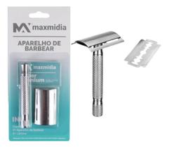 Aparelho De Barbear Metal Antigo Manual Retrô Lâmina Maxmidia Max-14101-37 Aparelho De Barbear Metal Antigo Manual Retrô Lâmina Maxmidia Max-14101-37