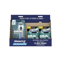 Aparelho de Barbear Recarregável Gillette Mach3 Acqua Grip 2 Unidades e 8 Cargas