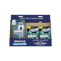 Aparelho de Barbear Recarregável Gillette Mach3 Acqua Grip 2 Unidades e 8 Cargas
