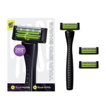 Aparelho de Barbear Your Epic Shave Dual Roller com Lâmina Tripla 1 Cabo 3 Refis
