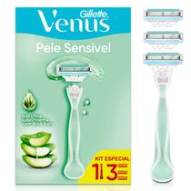 Aparelho de Depilação Gillette Venus Pele Sensível com 3 Refis