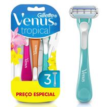 Aparelho de Depilação Gillette Venus Tropical com 3 Unidades Preço Especial Aparelho de Depilação Gillette Venus Tropical com 3 Unidades Preço Especial