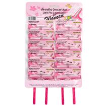 Aparelho de Depilar Feminino For Woman 24 Unidades Rosa Com 2 Laminas e Fita Lubrificante