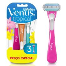 Aparelho de Depilar Gillette Vênus Tropical Feminino com 3 unidades Aparelho de Depilar Gillette Vênus Tropical Feminino com 3 unidades