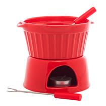 Aparelho de Fondue 4 Peças Classic Vermelho 400ml - Lyor Aparelho de Fondue 4 Peças Classic Vermelho 400ml - Lyor
