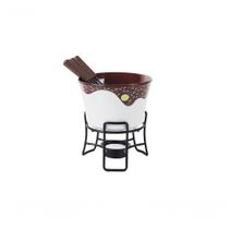 Aparelho De Fondue 7 Peças Chocolate Cerâmica Linha Fondue Brinox Branco Aparelho De Fondue 7 Peças Chocolate Cerâmica Linha Fondue Brinox Branco