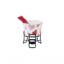 Aparelho De Fondue 7 Peças Corações Cerâmica Linha Fondue Brinox Branco Aparelho De Fondue 7 Peças Corações Cerâmica Linha Fondue Brinox Branco