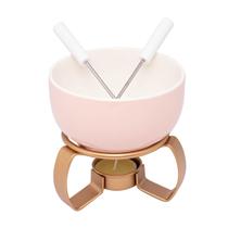 Aparelho De Fondue Cerâmica Aspen Rosa 4 Peças 350ml